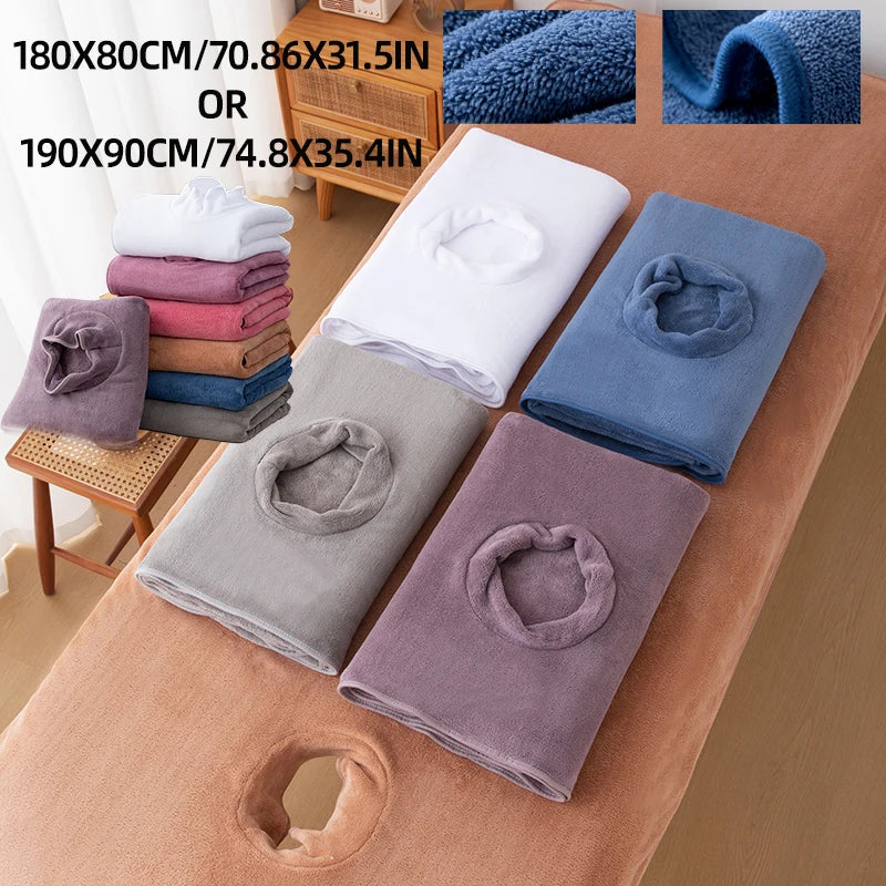 couverture massage bleu marine uni douce taille 180x80cm moderne confortable tranchant cou inclusion