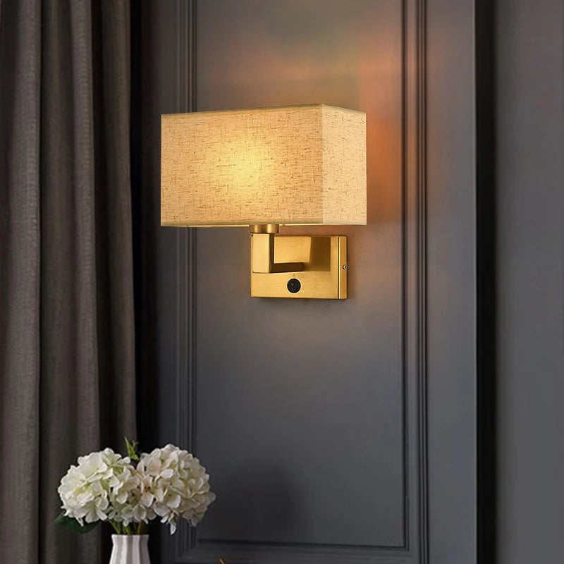 lampe murale moderne or beige tissu fini éclairage chambre salon 2000 82000lm led 90