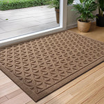 tapis d'entrée moderne anti dérapant polyester résistant saleté taille 45x75cm 60x90cm marron gris noir