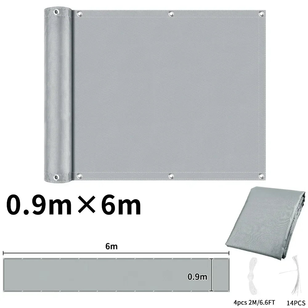rideau balcon gris rayures moderne clips câbles 90x500cm 90x600cm 90x300cm 75x600cm
