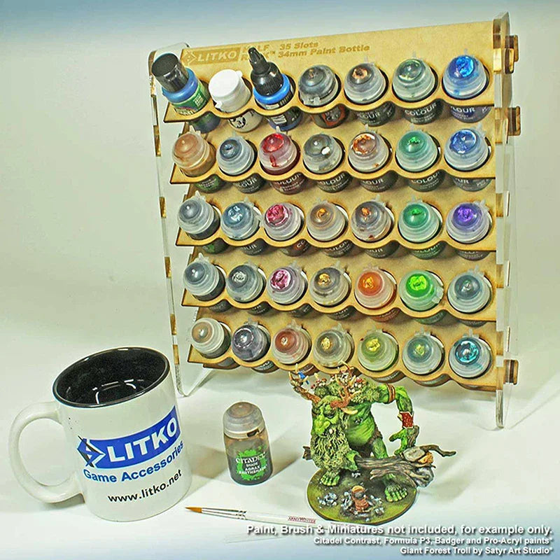 rangement bouteilles peinture transparent bois clips modélisme organisation artisanneau moderne