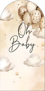 cadre arqué nuages étoiles ours enfantin oh baby beige doré clips festif decoration