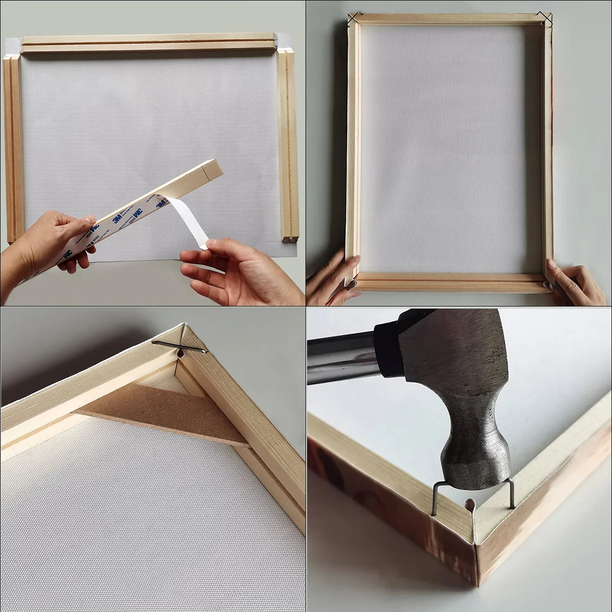 Détail de l'impression photo sur toile avec technique peinture au pistolet