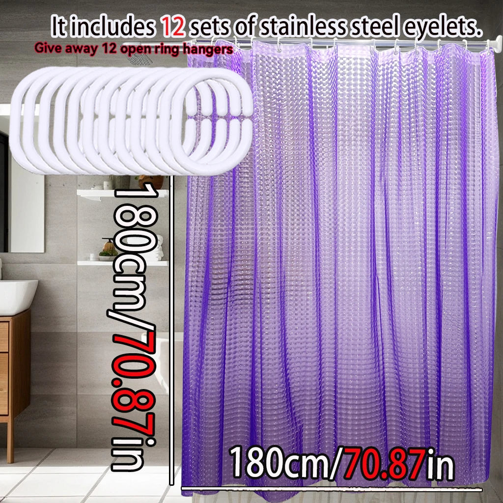 rideau douche violet rayures horizontales moderne inox suspension large choix dimensions
