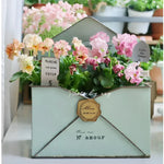 boîte fleurs enveloppe vintage blanc vert romantique mon cher m'amour