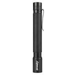 lampe torche led noire moderne télescopique texture carbone cordelette portable
