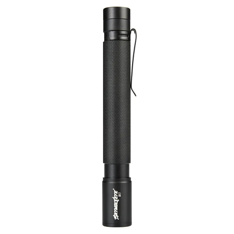 lampe torche led noire moderne télescopique texture carbone cordelette portable