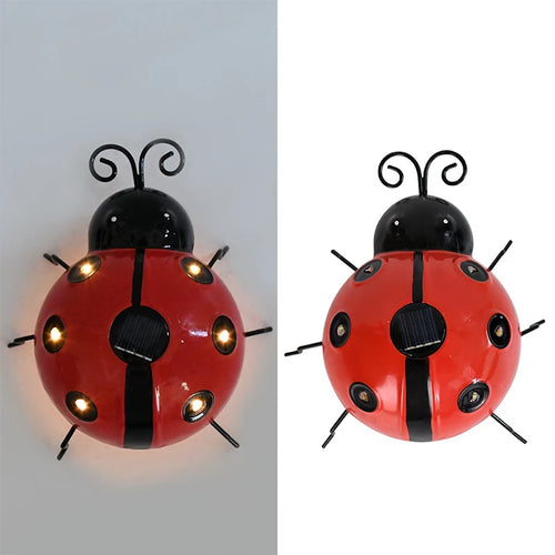 lampe solaire coccinelle rouge points noirs antennes modernes extérieure jardin led étanche ip65