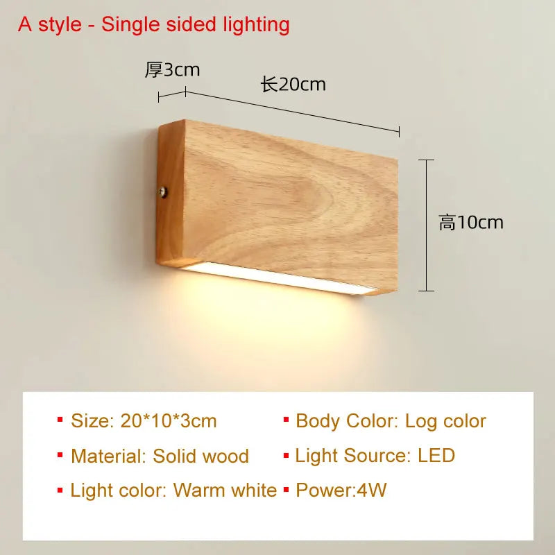 lampe murale moderne bois naturel grain bois cuisine chambre salle manger 249lm led 90260v