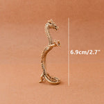 statuette dragon doré écaille cuivre antique traditionnelle maison collection artisanat