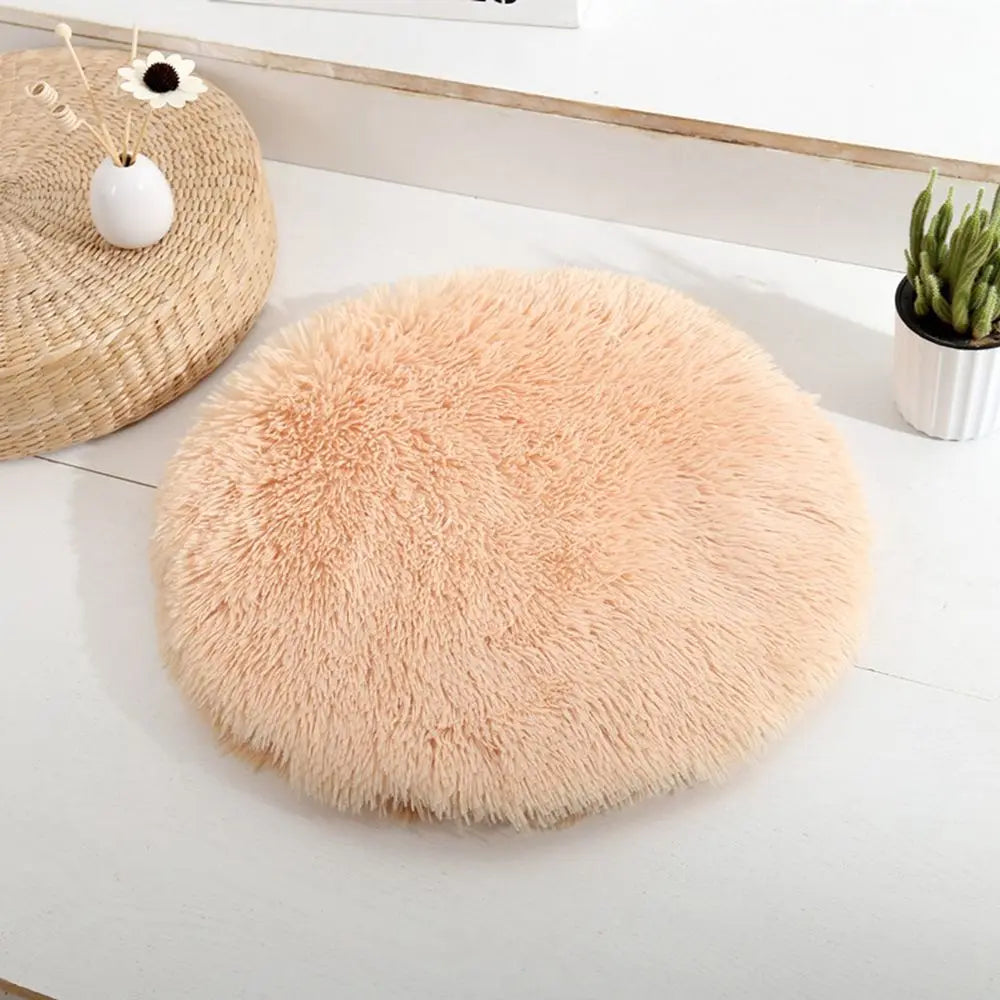 coussin rond velours multicolore moderne confortable 40cm 50cm 60cm chat lit animal compagnie