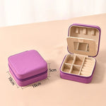boîte bijoux simili cuir moderne blanc rouge noir violet orange miroir compartiments clics