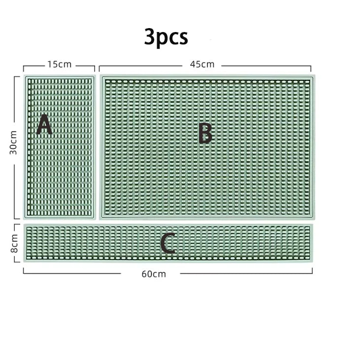 tapis bar silicone moderne vert points réguliers facile nettoyer respectueux environnement 15cm 30cm 45cm