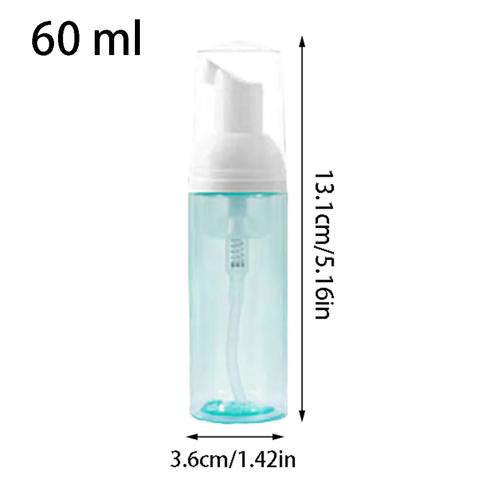 flacon pompe mousse vide 60 ml transparent doré rayures noires distributeur savon voyage rechargeable