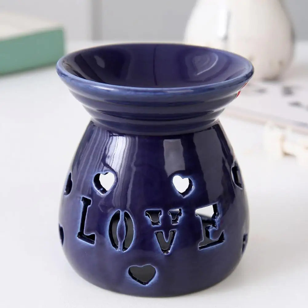 brûleur parfum blanc bleu moderne étoiles coeurs love bougie support minimaliste chambre salon