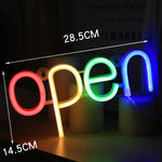 panneau lumineux led open rouge bleu lettres relief classique vacances chambre enfants