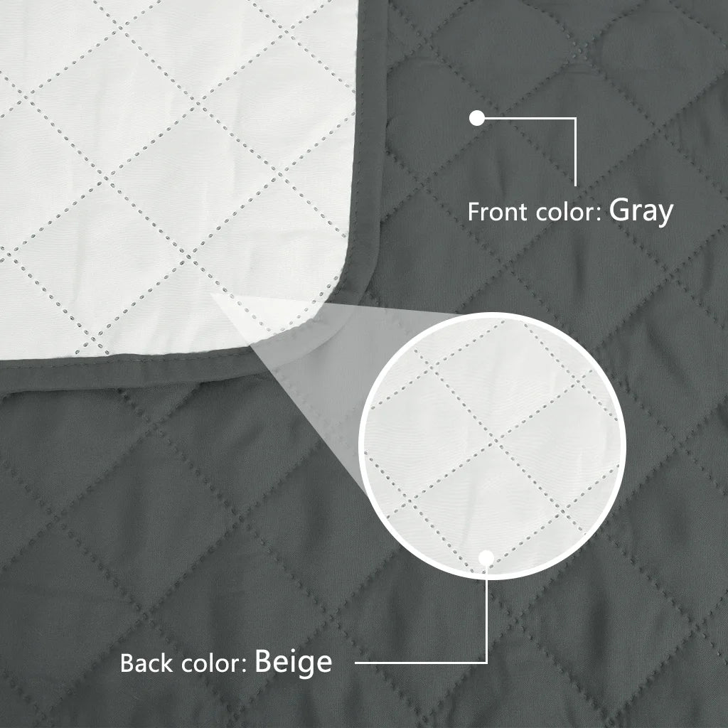 housses canapé gris beige quiltées boucles métalliques protection moderne places