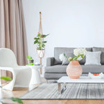 support plante suspendue macramé boho pots colorés decoration murale jardinière
