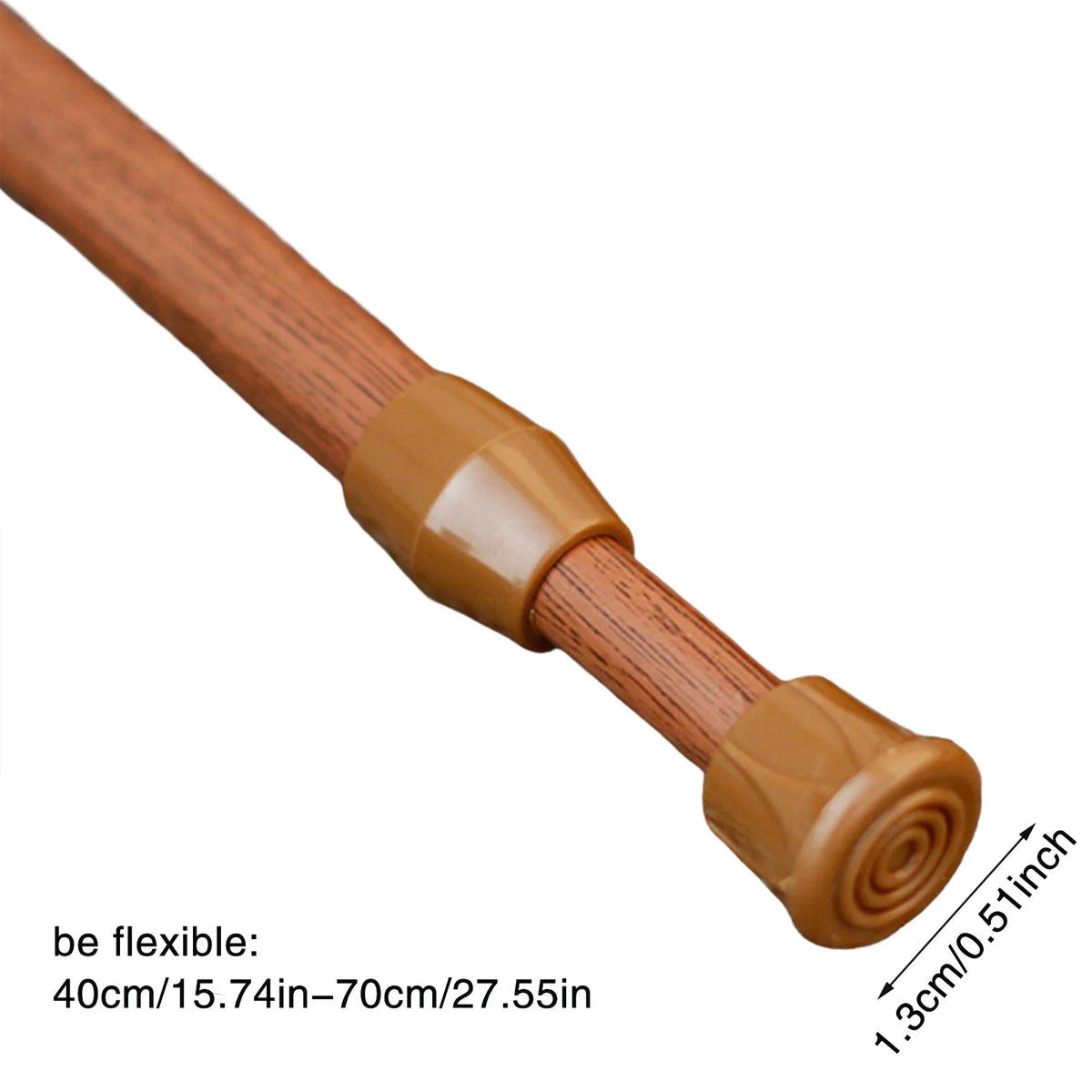 tige rideau extensible acier blanc moderne embouts protection 30 50cm 40 70cm 55 90cm