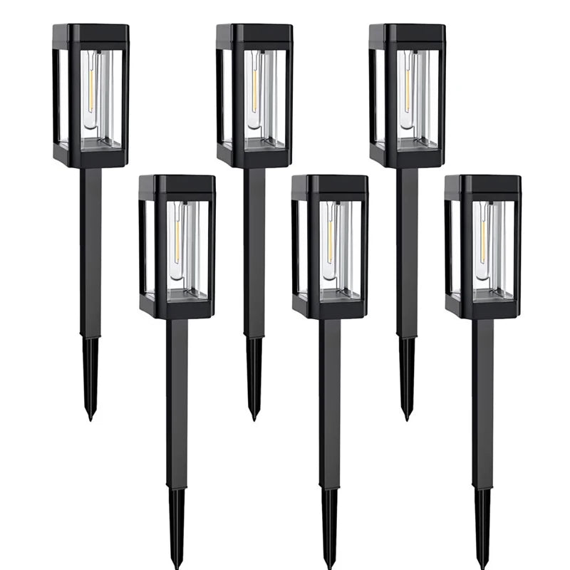 lumière solaire moderne transparente extérieur autoinstallation piquet led noir jardin pelouse 21 pouces