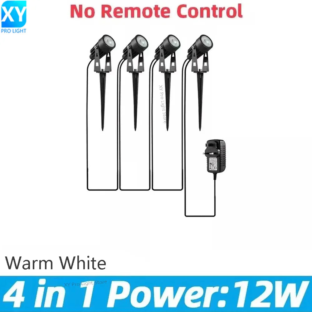 spots led jardin ip65 étanches noirs modernes télécommande adaptable echangement couleurextérieur abs