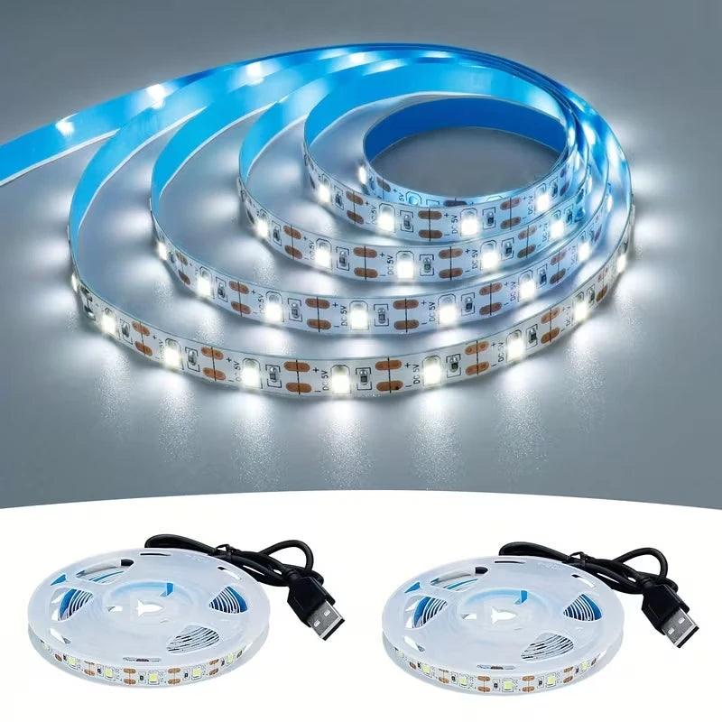 ruban led blanc 60 led flexible usb décoration chambre moderne clips