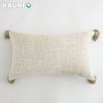 housses coussins carreaux beige blanc rustique 30x50cm 45x45cm décor canapé lit chaise voiture