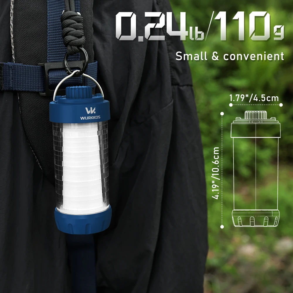 lanterne led portable rechargeable bleu rouge vert blanc transparent moderne compact camping aimant corde