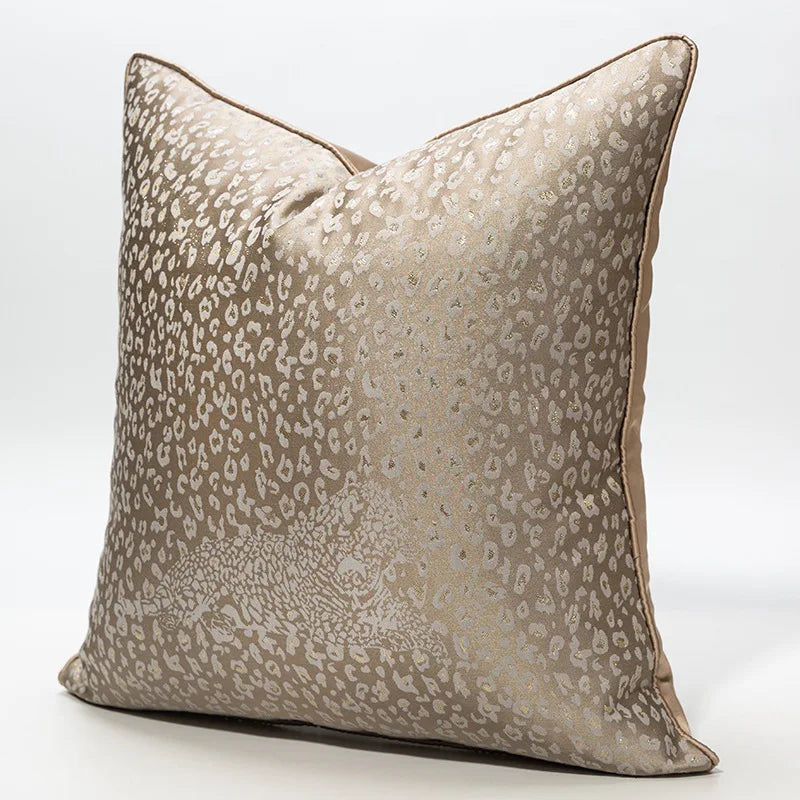 coussin housse polyester léopard beige clair contemporain adhésif 30x50cm 45x45cm 50x50cm decoration maison voiture