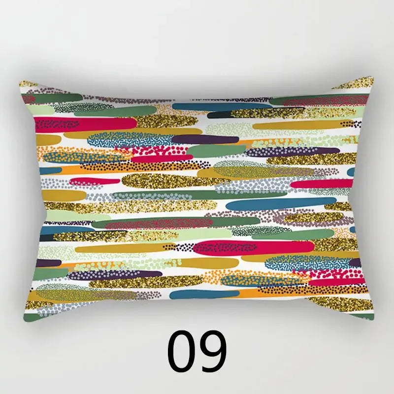 taie d'oreiller rectangulaire 30x50cm housse coussin décoration moderne motif abstrait coton polyester