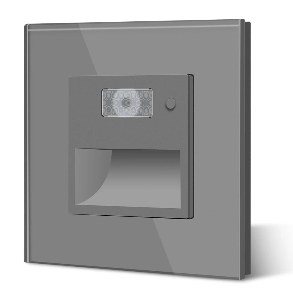 interrupteur mural led capteur mouvement sensoriel gris noir moderne tactile