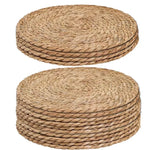 assiettes lin tissées main naturel rustique 30cm diamètre set six