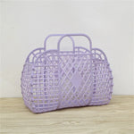sac main maille vintage violet rose bleu clair beige pliable respectueux environnement