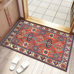 tapis sol vintage motif mandala floral rouge bleu beige classique maison intérieur