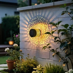 lampe murale solaire led moderne mandala noir doré extérieure hydrofuge instructions inclusées