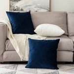 coussin carré velours bleu marine moderne 30x50cm 45x45cm décoration sofa lit voiture