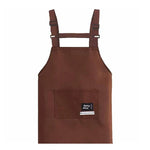 tablier cuisine marron vertolive rouge uni moderne fonctionnel boucles pocheavant étiquette logossering