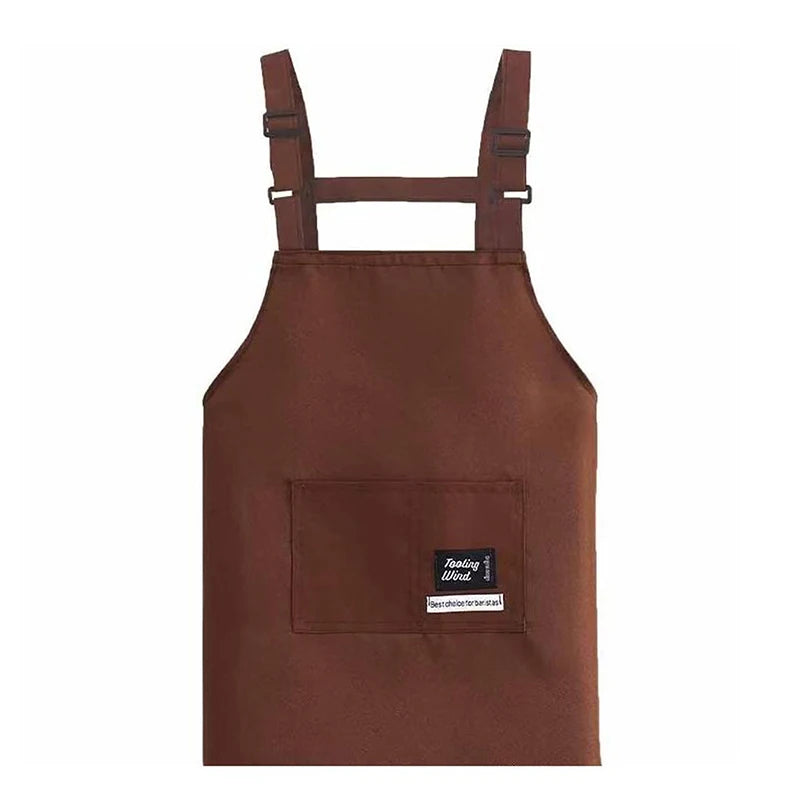 tablier cuisine marron vertolive rouge uni moderne fonctionnel boucles pocheavant étiquette logossering