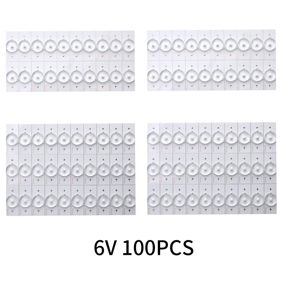 LED blanc ronde lisse moderne rétroéclairage TV 3V 6V 100pcs