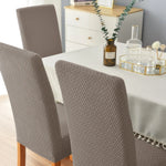 housse chaise tissu jacquard motifs géométriques gris clair moderne protection meuble détachable