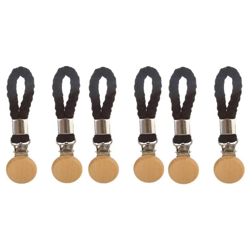 porte serviettes moderne rustique clips métalliques cordon tressé boutons bois gris noir blanc tissu