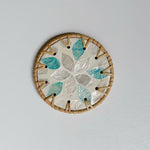 coasters rotin multicolore mosaïque floral antichoc table moderne respectueux environnement thermal insulation