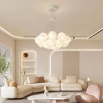 suspension lumineuse moderne fer blanc forme géométrique simple interrupteur tactile flux lumineux variable led