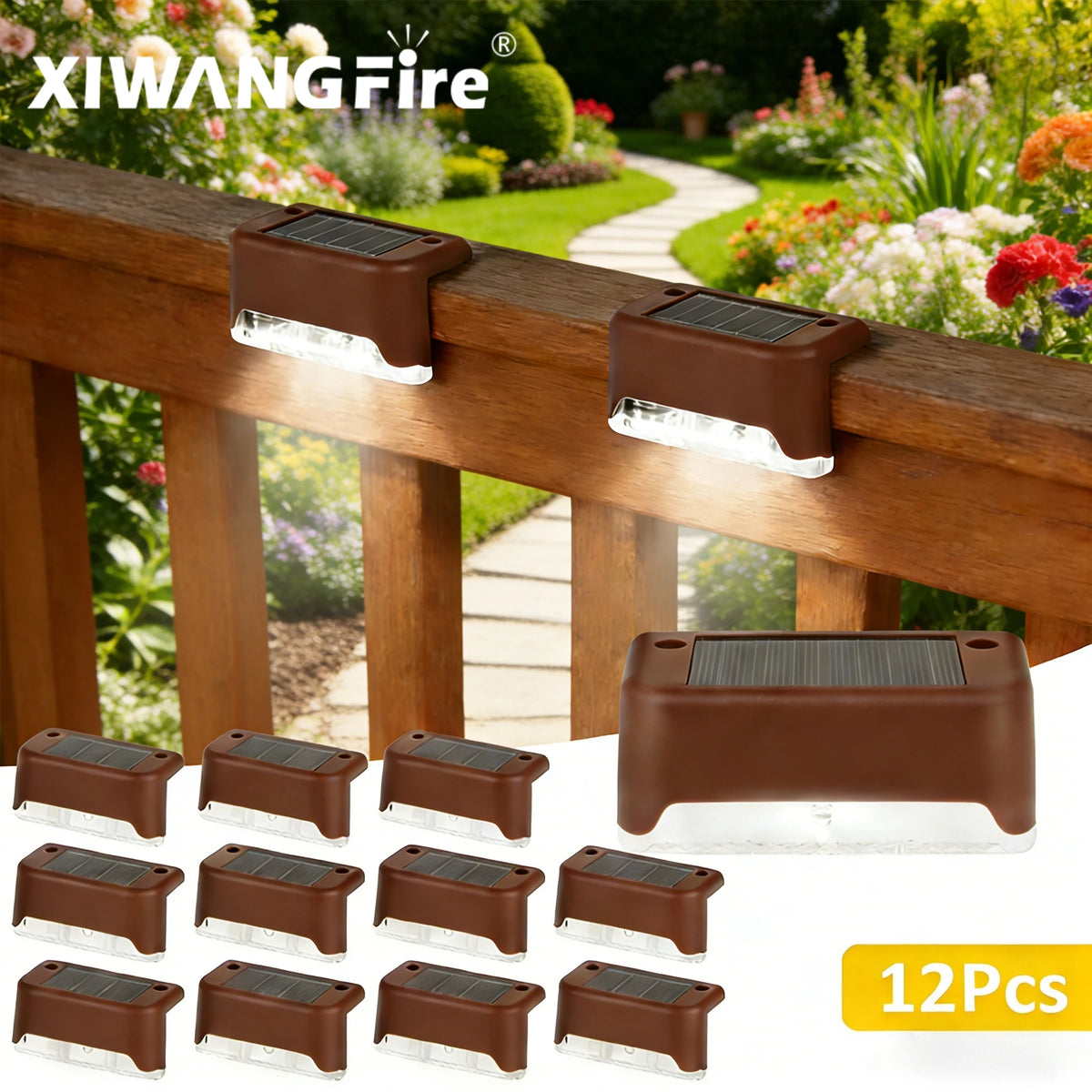 lampes solaires marron modernes adhésives flux lumineux inférieur 60 étanches extérieures 12