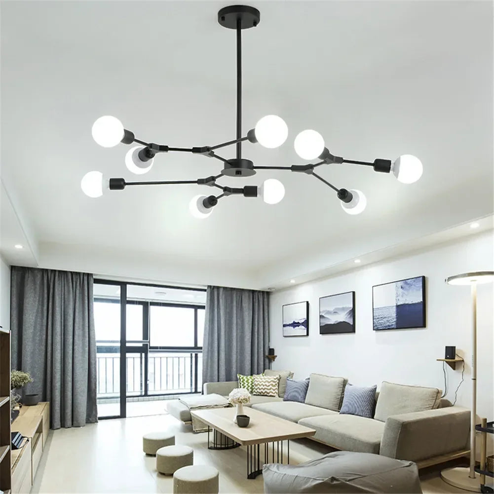 suspension lumineuse moderne or noir sphères translucides scandinave structure métallique pince suspension