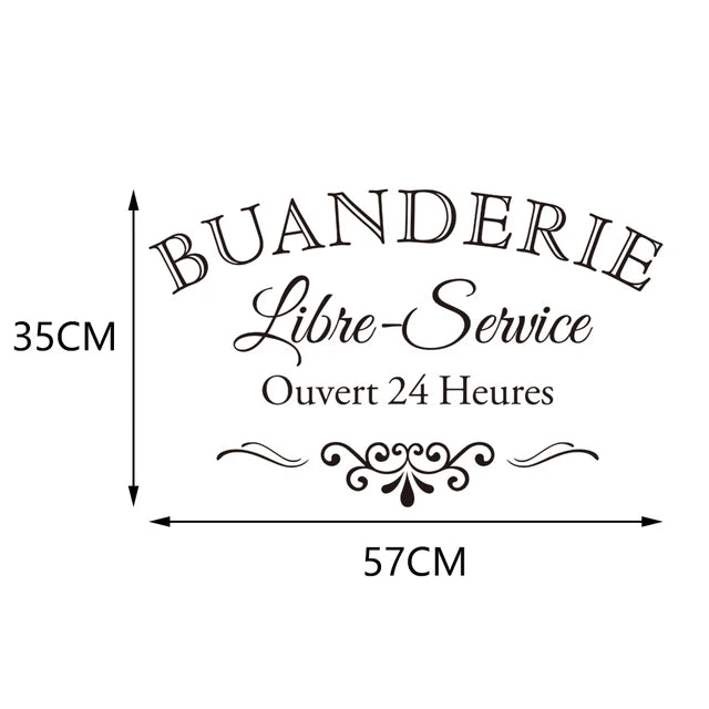 autocollants murals buanderie machines laver sèche linges graphiques français adhésifs