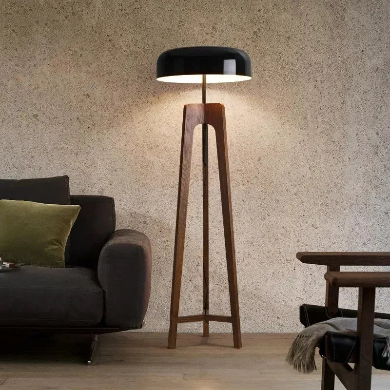 lampe sol moderne bois noir ampoules led 11 15w interrupteur bouton japonais atmosphérique