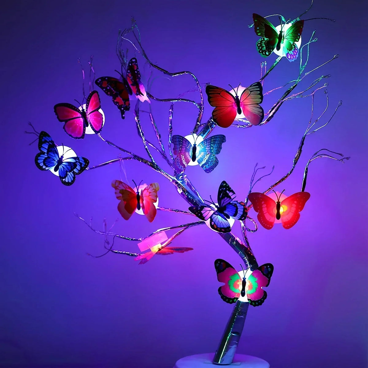 veilleuses led papillons multicolores brillants adhésifs modernes extérieures intérieures 10pcs 5pcs random color