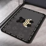 tapis bain moderne bleu gris motif animalier rapide absorption doux