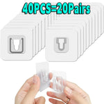clips adhésifs transparents modernes support rangement sans trace acier inoxydable fixations murales doubles faces